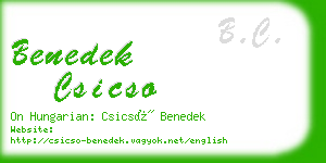 benedek csicso business card